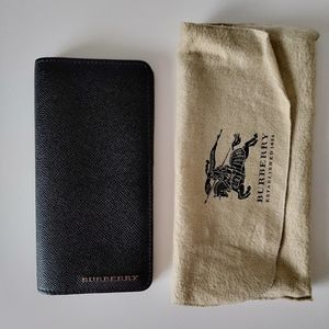 Burberry men Blue leather continental wallet